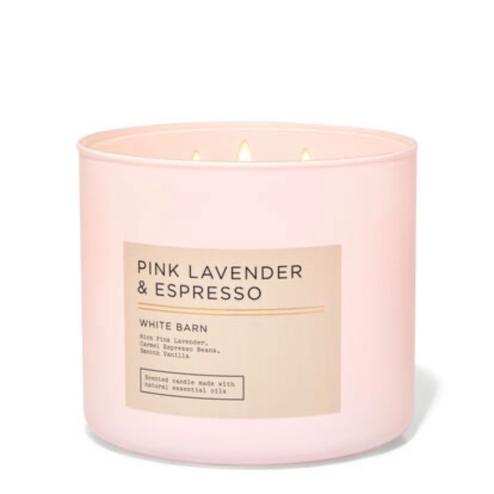 NWT Bath & Body Works Pink Lavender & Espresso 3 Wick Candle 💗